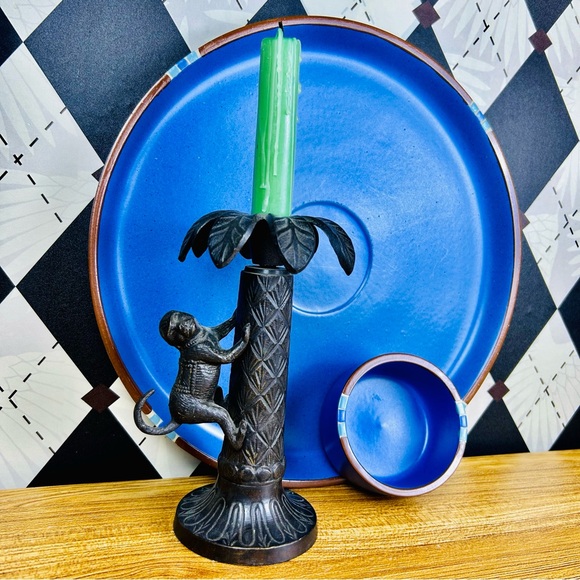 Sky Blue Chip And Dip SET Portuguese Dansk Mesa Ceramic Serving Platter 13” - Picture 2 of 11